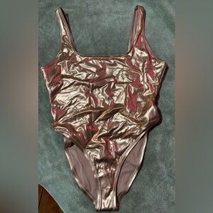 SKIMS Champagne Metallic Swimsuit